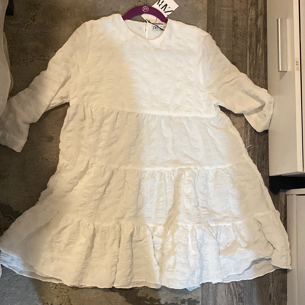 White Zara flow dress